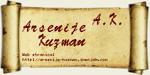 Arsenije Kuzman vizit kartica